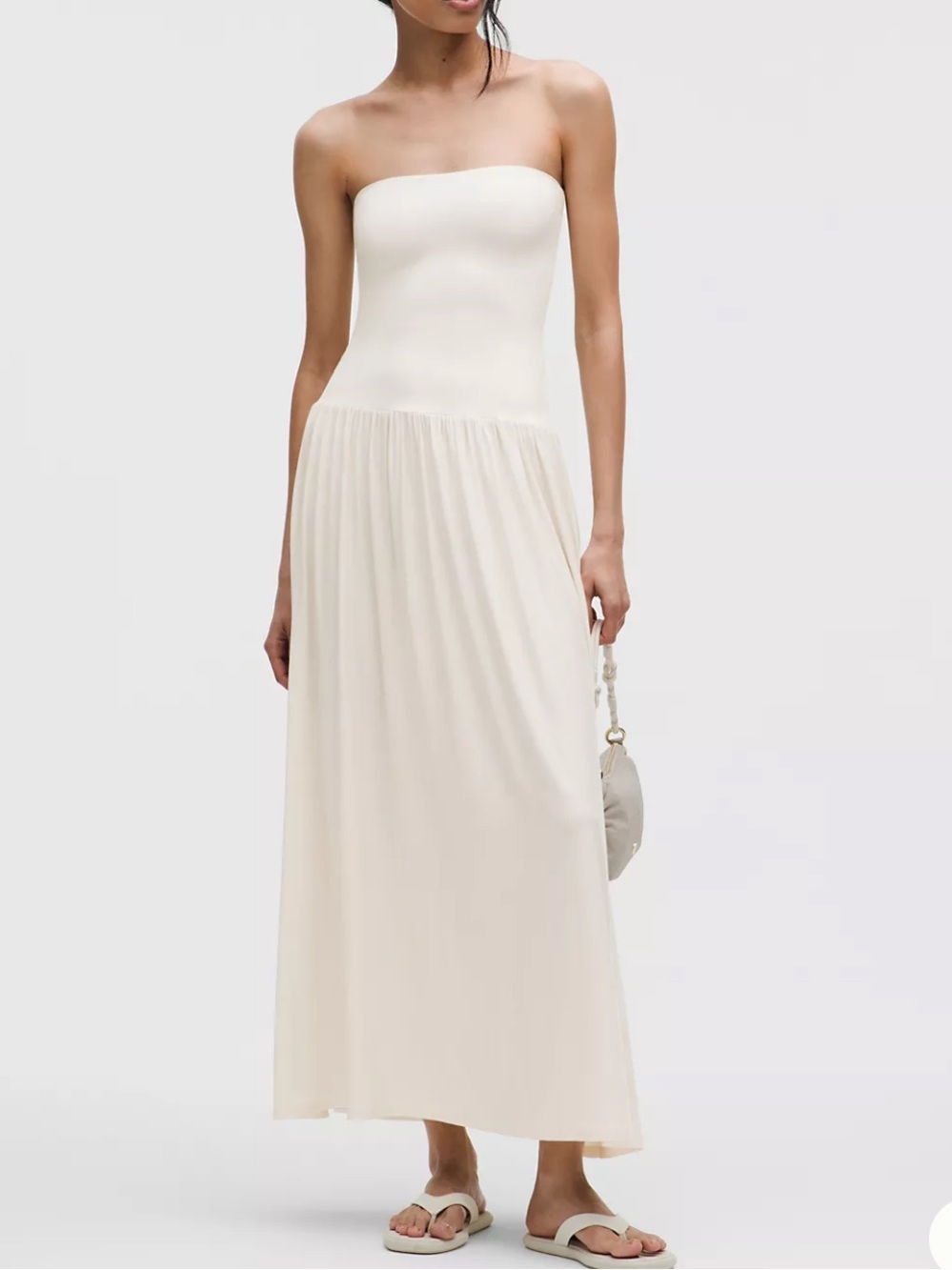 2-in-1 Tube Maxi Dress in Light Ivory